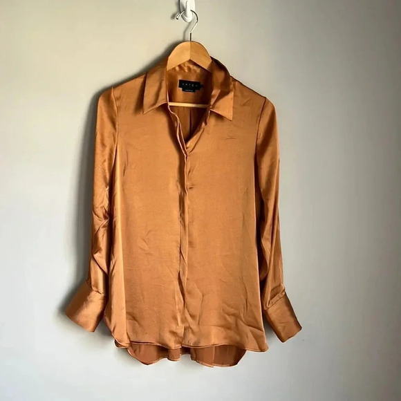 hatch maternity satin button down long sleeve shirt - Picture 2 of 13